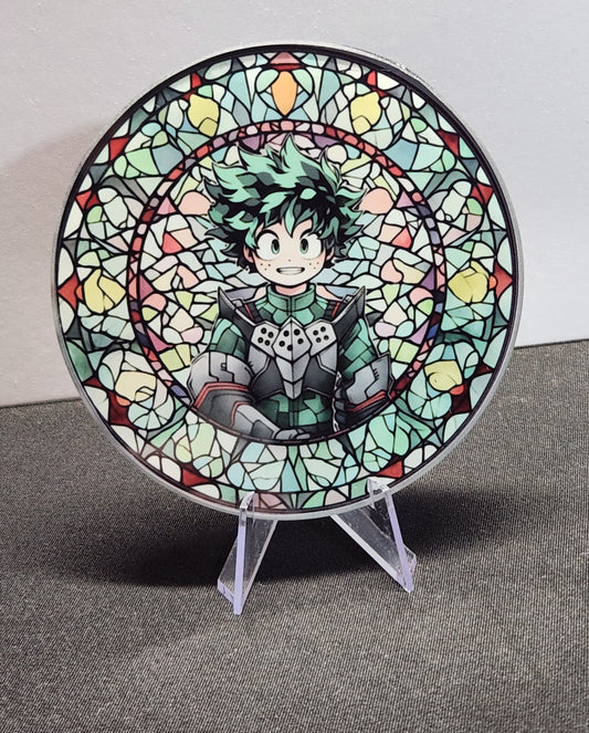 Glass Beverage Coaster (My Hero Academia, Anime, Deku)