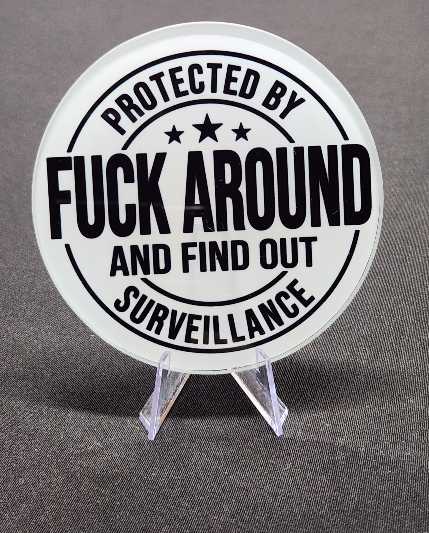 Glass Beverage Coaster (Patriotic, FAAFO, Fuck Around and Find Out Surveillance)