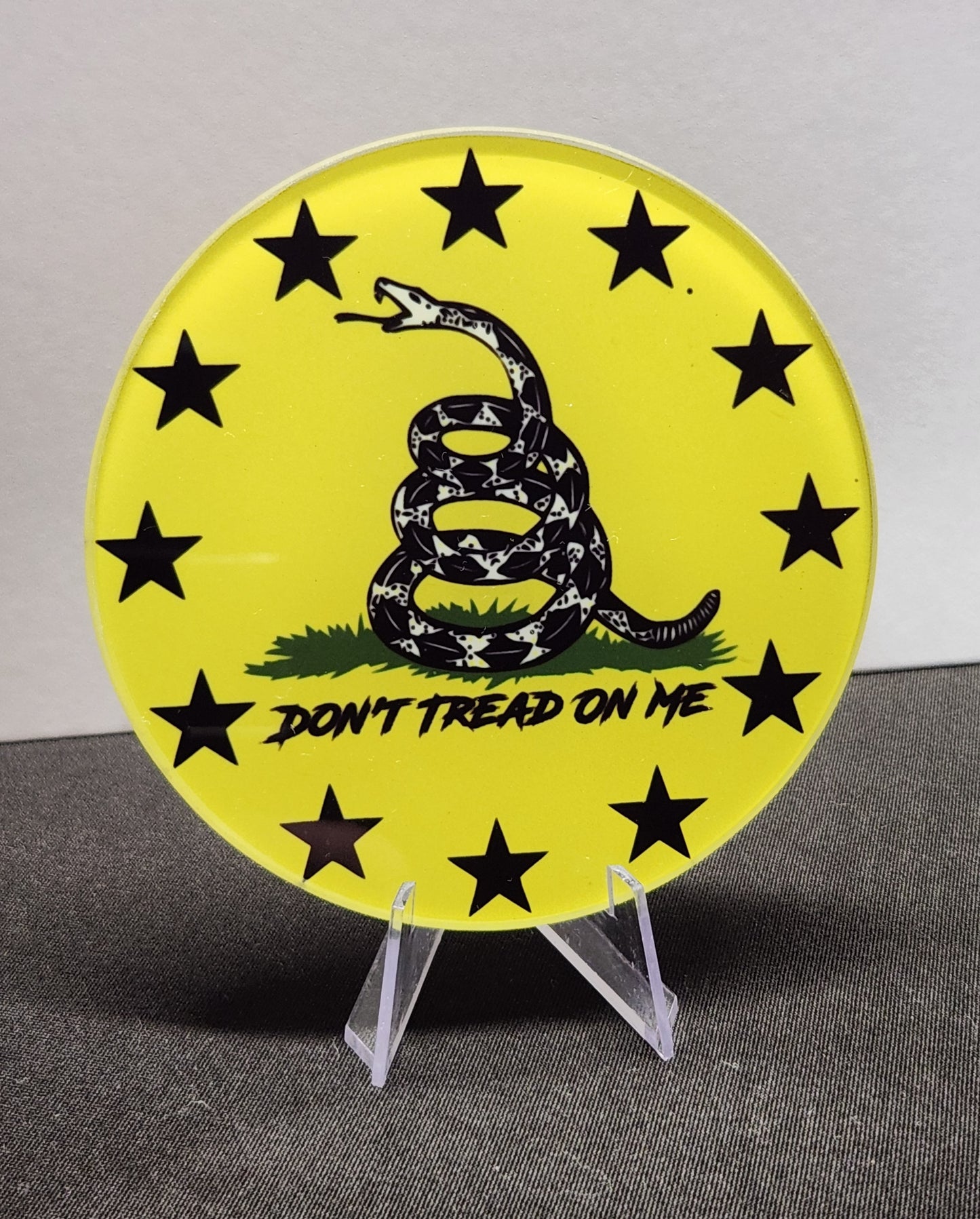 Glass Beverage Coaster (Patriotic, USA, Gadsden Don't Tread On Me US)