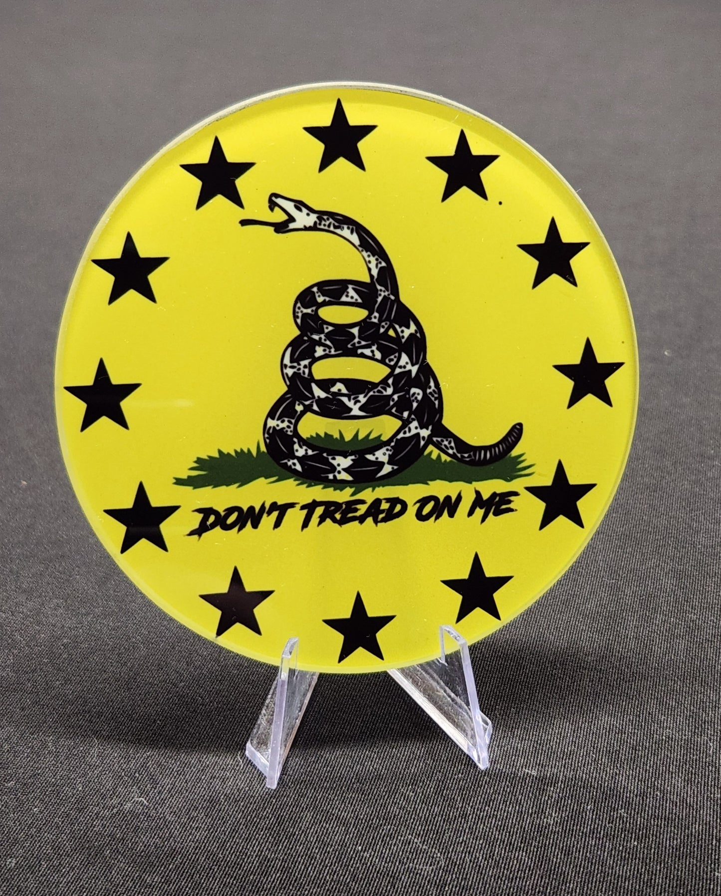 Glass Beverage Coaster (Patriotic, USA, Gadsden Don't Tread On Me US)