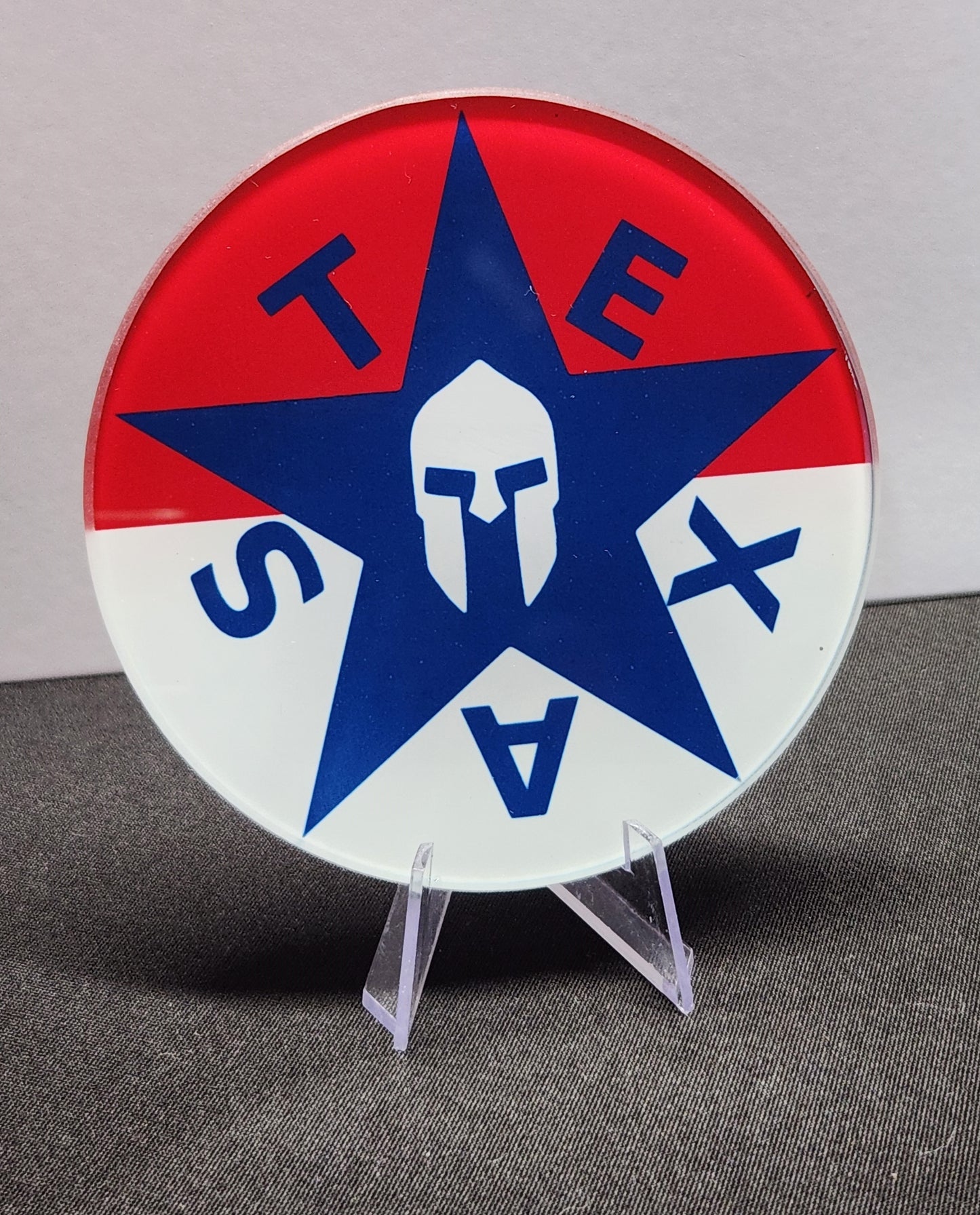 Glass Beverage Coaster (Patriotic, Texas, Mooan Aabe TX Republic)