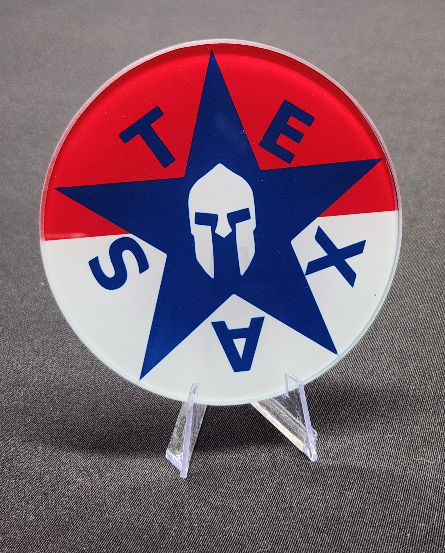 Glass Beverage Coaster (Patriotic, Texas, Mooan Aabe TX Republic)