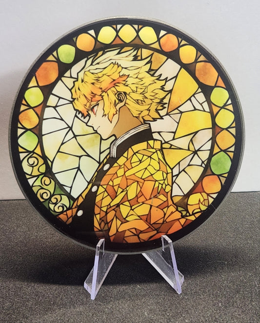 Glass Beverage Coaster (Demon Slayer, Anime, Zenitsu)
