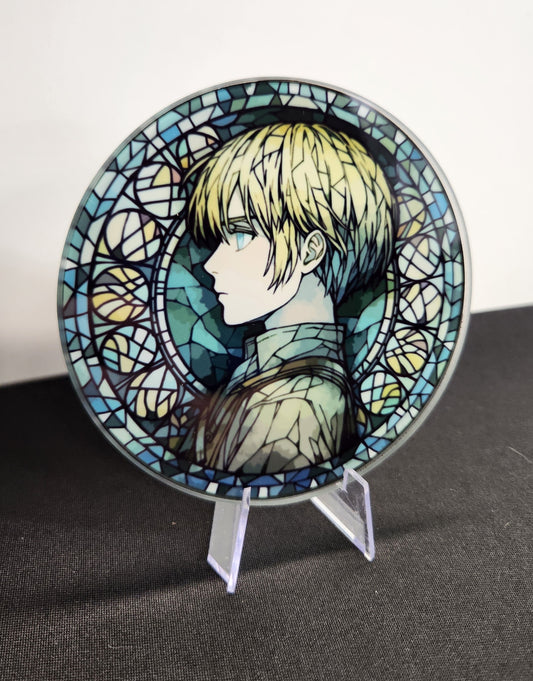Glass Beverage Coaster (Attack on Titan, Anime, Armin)
