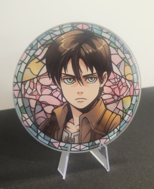 Glass Beverage Coaster (Attack on Titan, Anime, Eren)