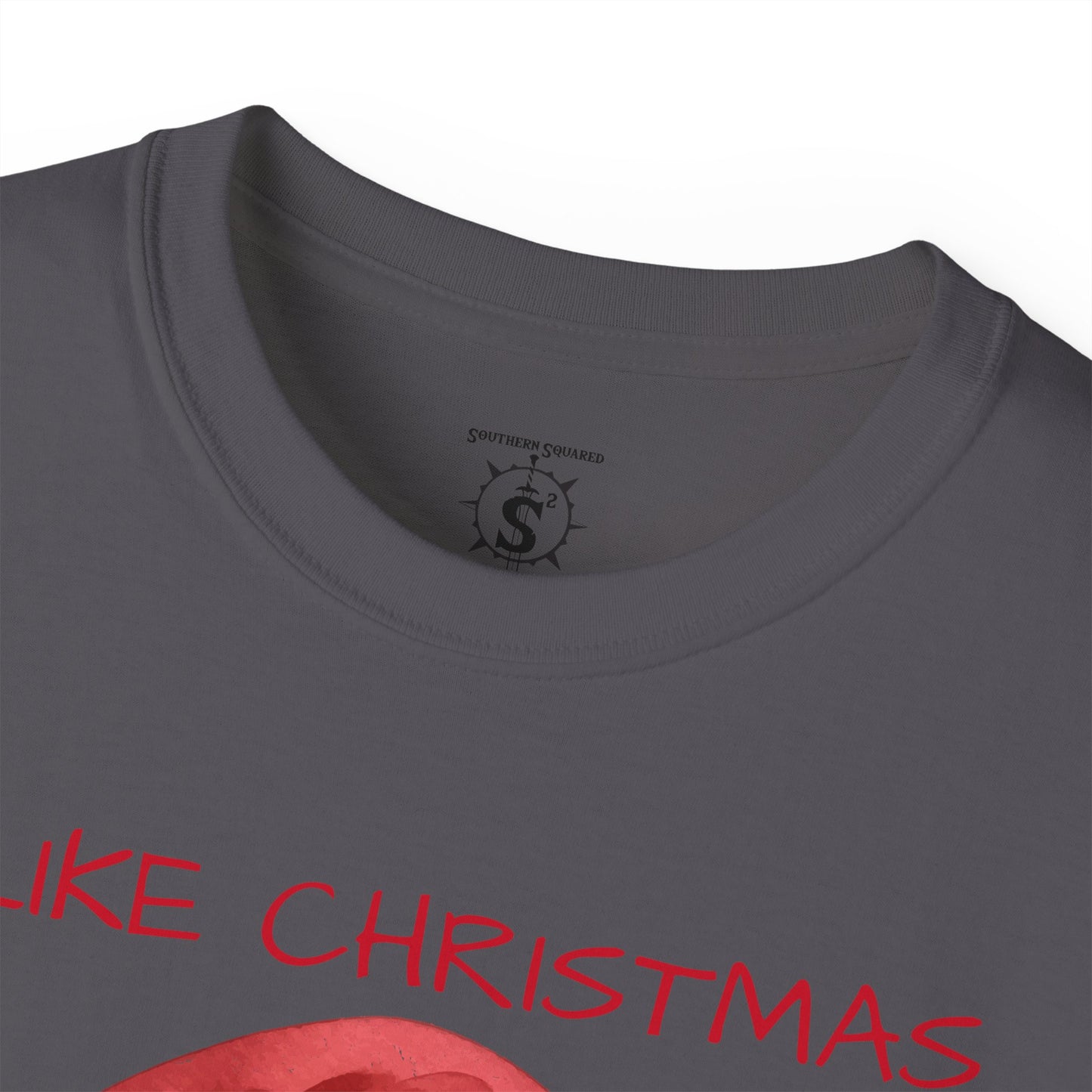 T-Shirt - Christmas Axolotl in a Santa Hat - Unisex Cotton Shirt