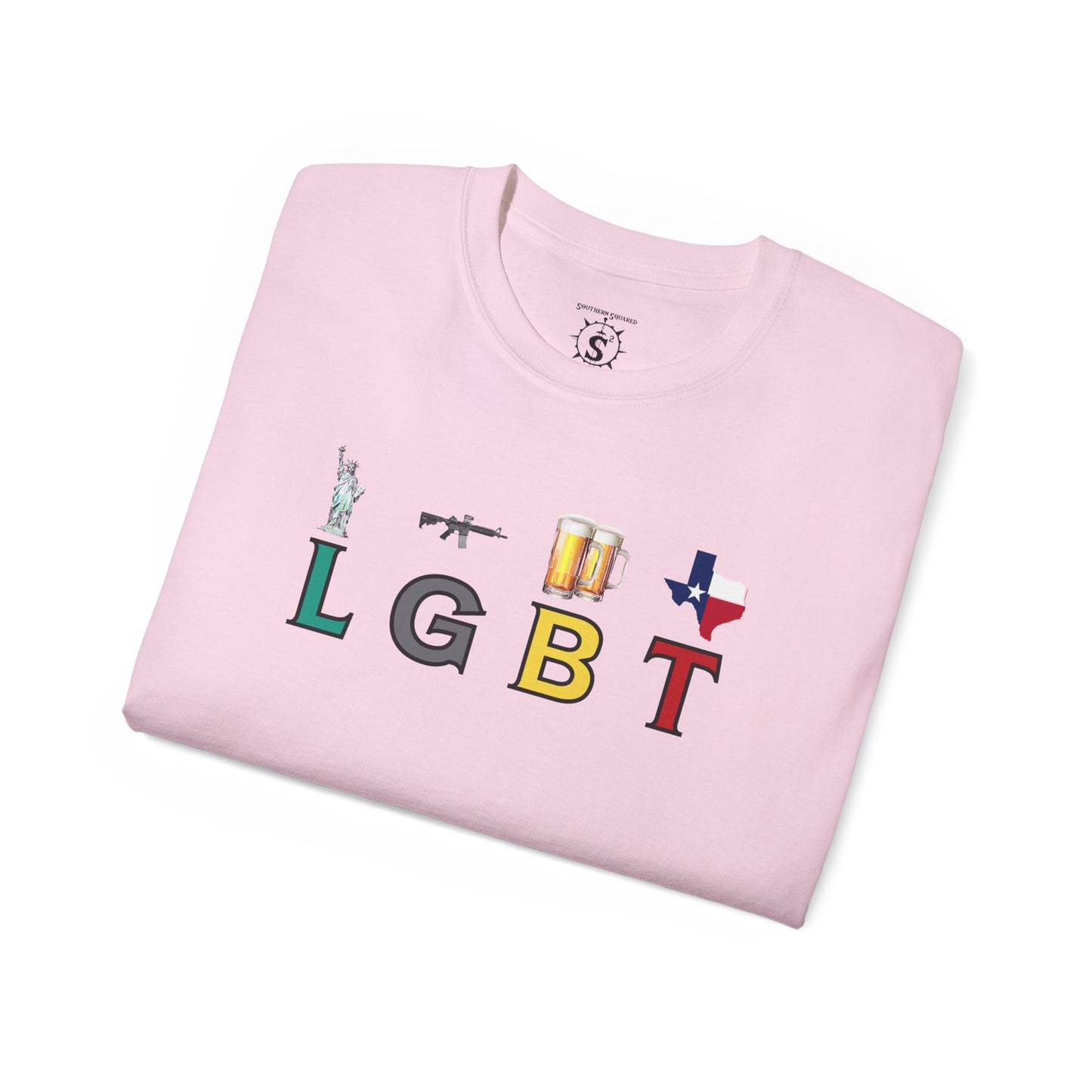 T-Shirt - LGBT: Liberty, Guns, Beer, Texas Unisex Cotton Shirt