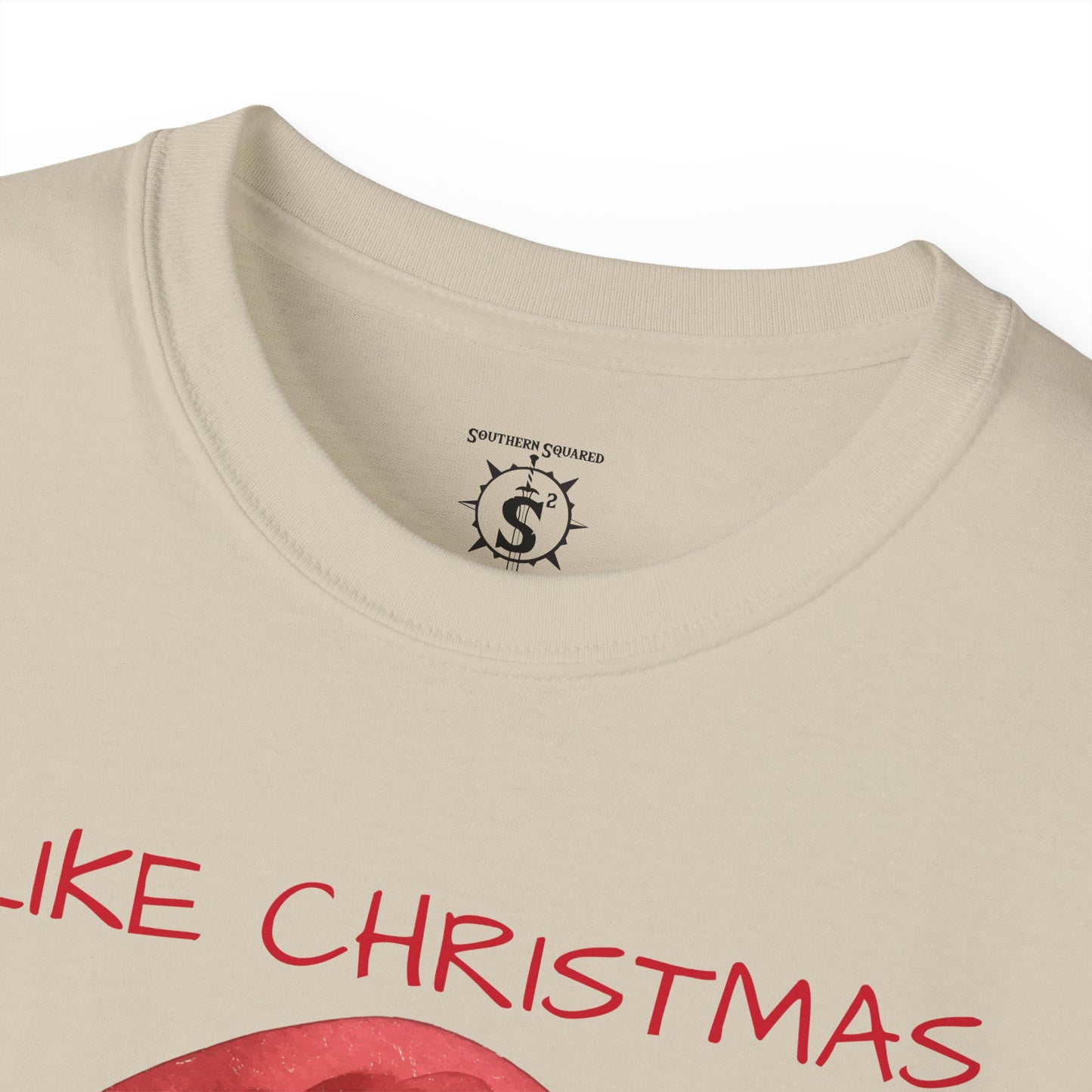 T-Shirt - Christmas Axolotl in a Santa Hat - Unisex Cotton Shirt
