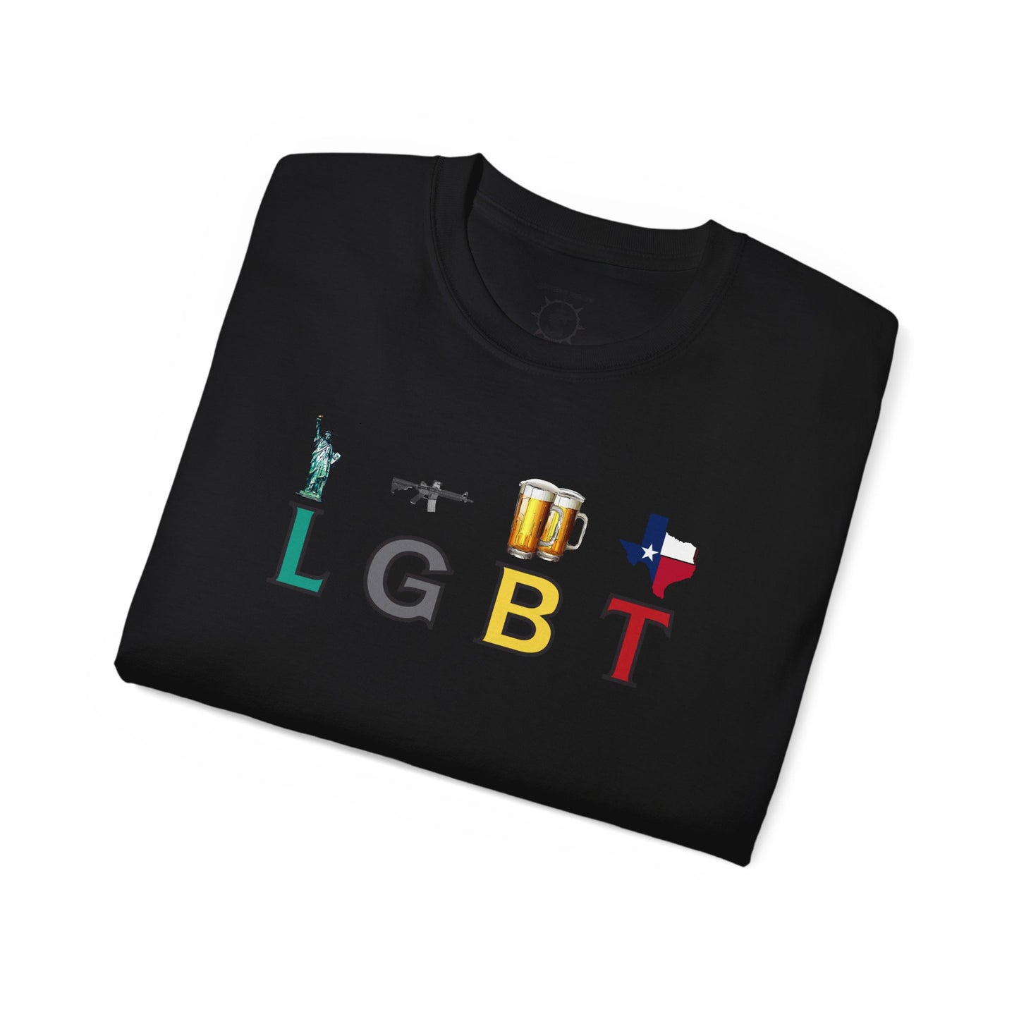 T-Shirt - LGBT: Liberty, Guns, Beer, Texas Unisex Cotton Shirt