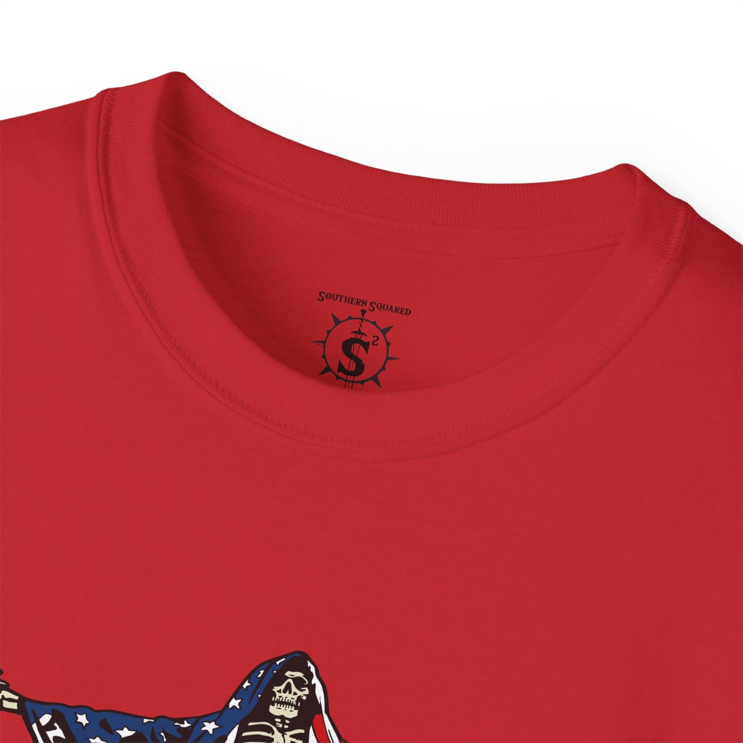 T-Shirt - American As Fuck Dual Wielding Skeleton - Unisex Cotton Shirt