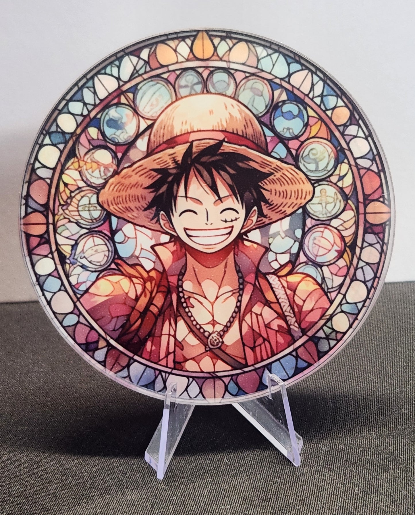 Glass Beverage Coaster (One Piece, Anime, Luffy)