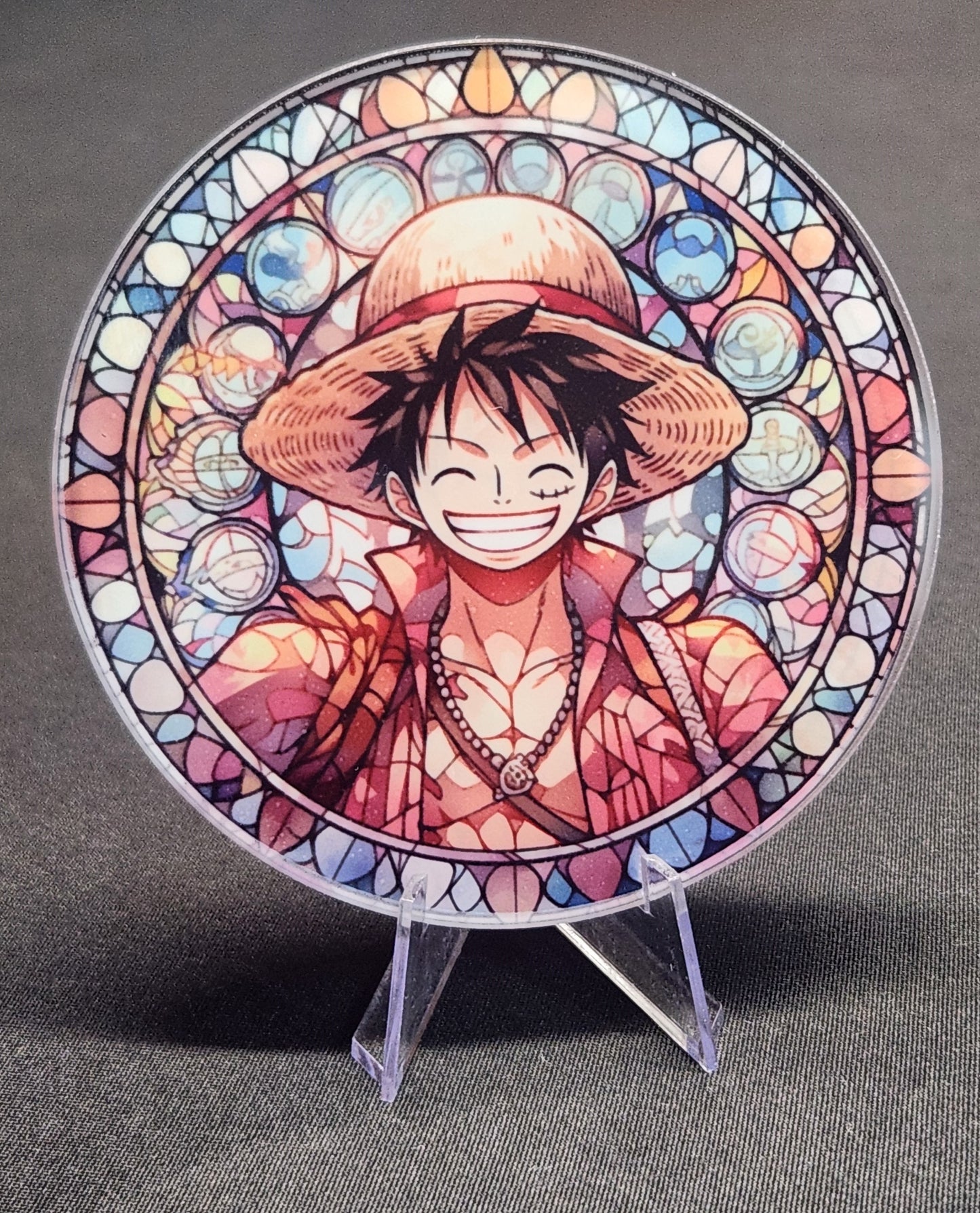 Glass Beverage Coaster (One Piece, Anime, Luffy)
