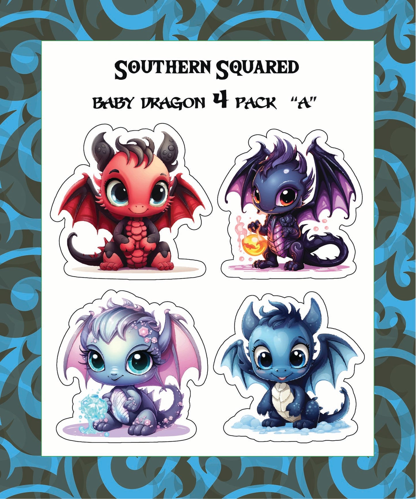 Sticker: The Adorables (Baby Dragon Sticker Pack A)