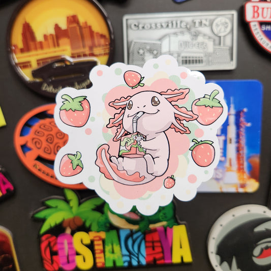 Sticker: Adorable (Strawberry Axolotl)