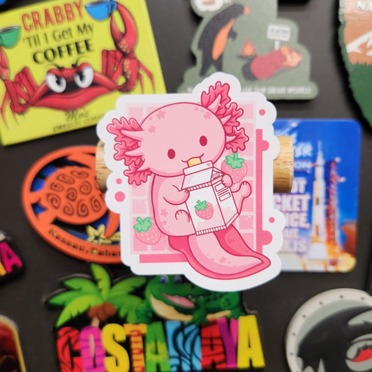 Sticker: The Adorables (Strawberry Milk Axolotl)