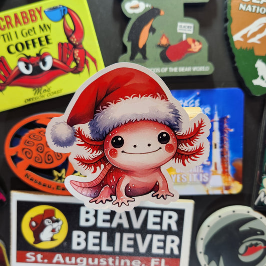 Sticker: Adorable (Christmas Axolotl)