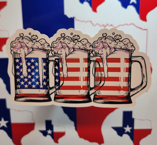 Sticker: Patriotic (Beer Mug Flag)