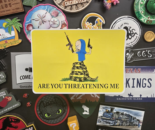 Sticker: Patriotic (Beavis and Butt-Head, Gadsden, Are You Threatening Me)