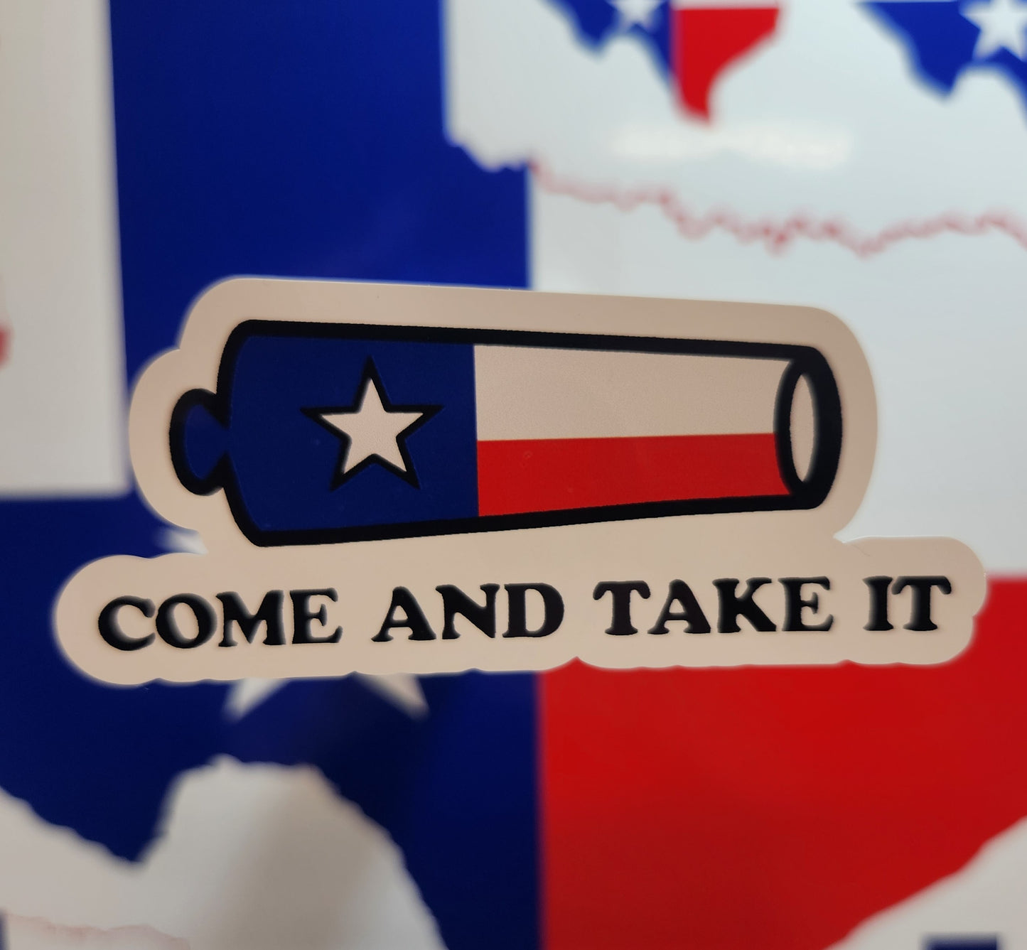 Sticker: Patriotic (Come And Take It Texas Cannon)