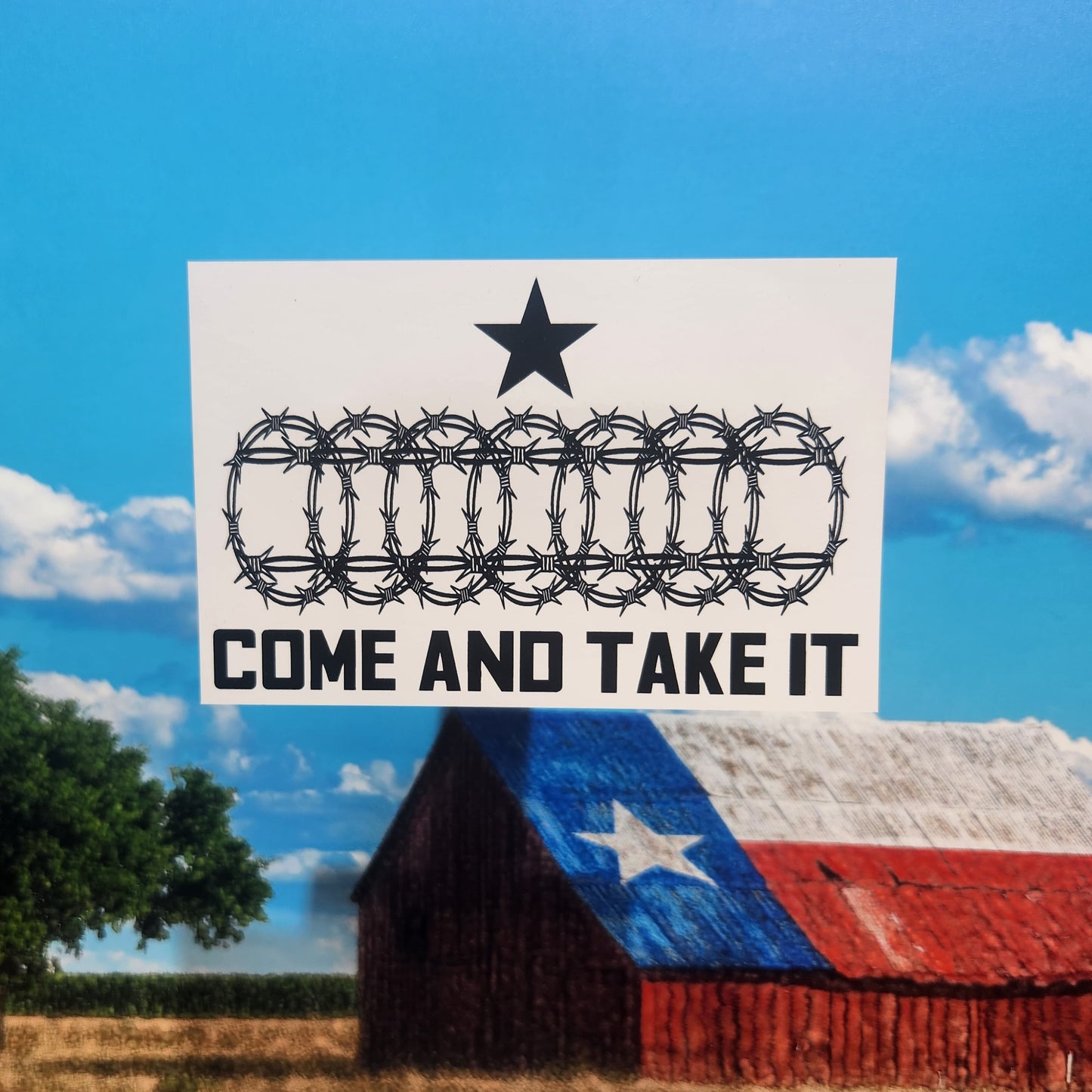 Sticker: Patriotic (COME AND TAKE IT, Barbed Wire Flag)