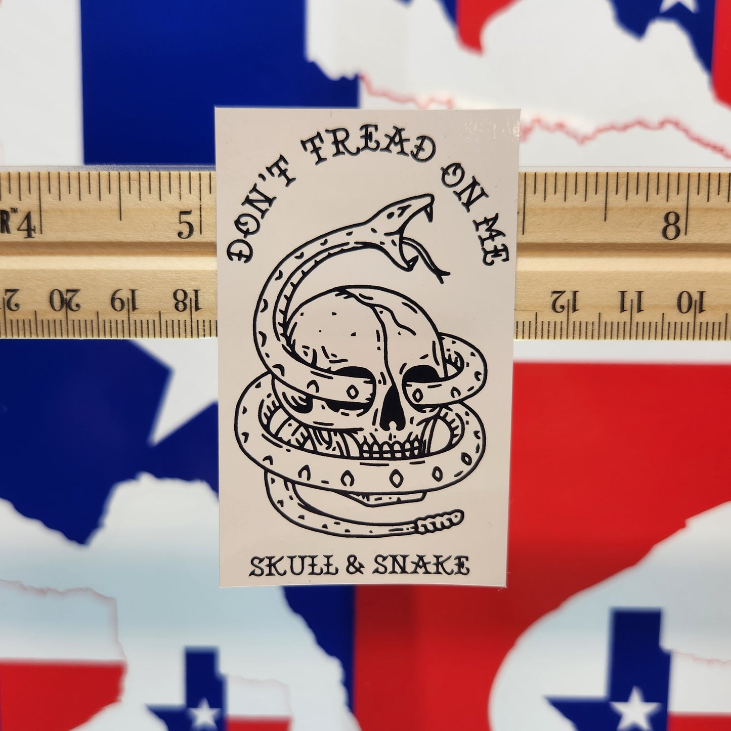 Sticker: Patriotic (Don't Tread On Me, Skull & Snake)