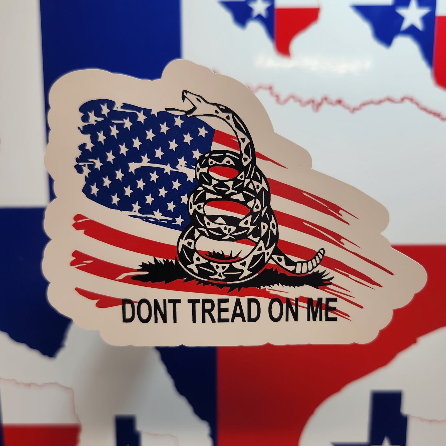 Sticker: Patriotic (Don't Tread On Me, Snake & Flag)
