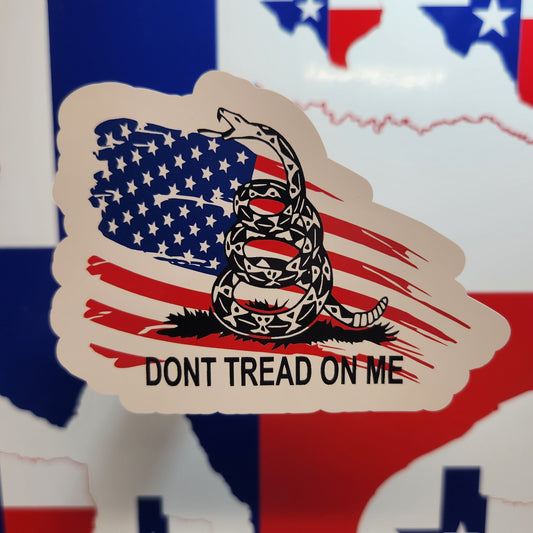 Sticker: Patriotic (Don't Tread On Me, Snake & Flag)