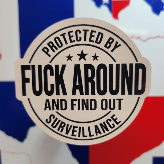 Sticker: Patriotic (Protected by Fuck Around and Find Out Security)