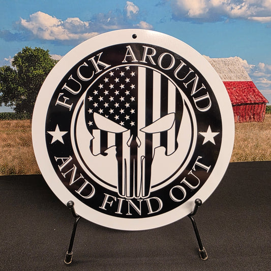 Metal Signs 8" Round (FAAFO Punisher)