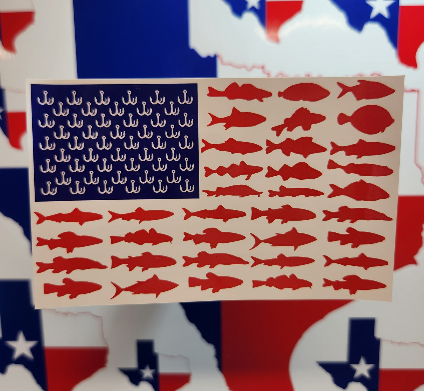 Sticker: Patriotic (American Fishing Flag)