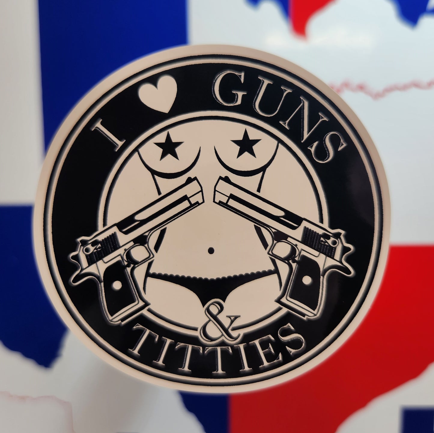 Sticker: Patriotic (Love Guns and Titties)